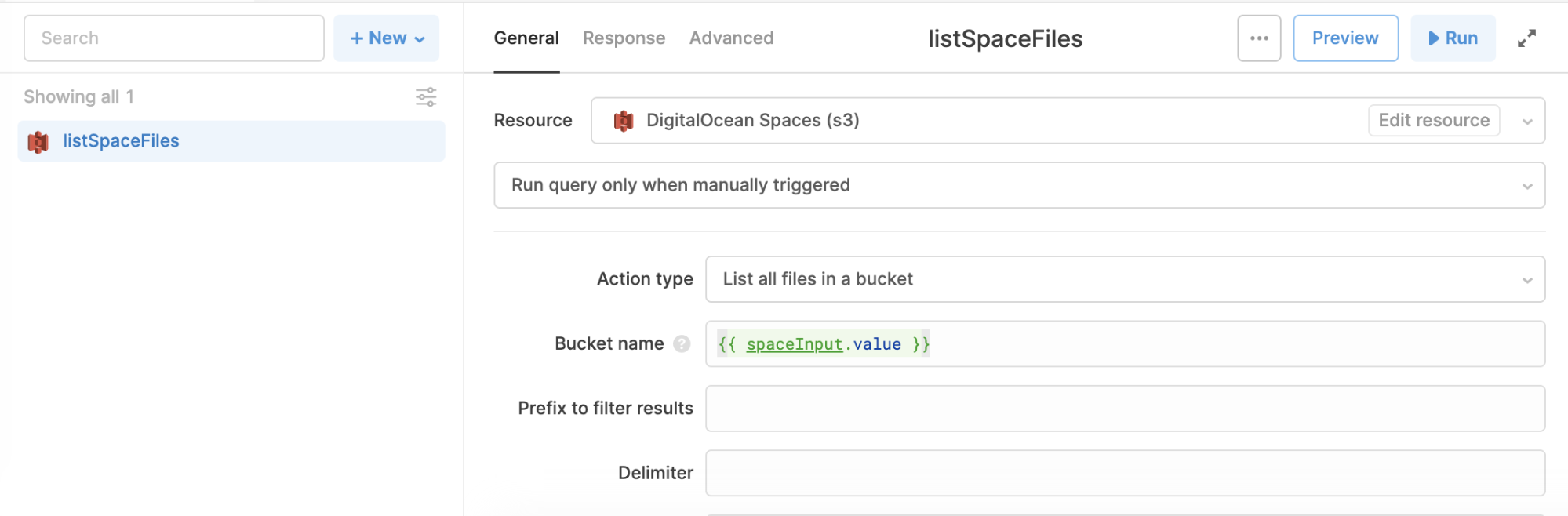 list space files query