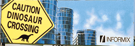 Another example of one of Informix's billboards from the 1990s trolling Oracle