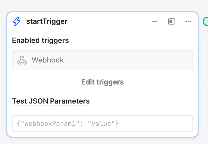 Start trigger block in a Retool Workflow, option for webhook.
